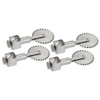Ateco 13944 2 3/16" Stainless Steel Fluted Pastry Cutter Wheel with Locking Hardware - 4/Set