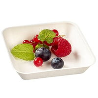 Solia VF40161 Kanopee 3 15/16" x 3 15/16" Sugarcane Plate with White PLA Lamination - 200/Case