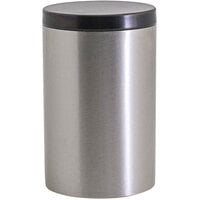 room360 RJR028BSS23 10 oz. Round Brushed Stainless Steel Jar with Matte Black Lid - 12/Case