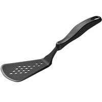 Linden Sweden 1011.02 Gourmaid 10 1/2" Black High-Heat Silicone Perforated Wide Spatula / Turner