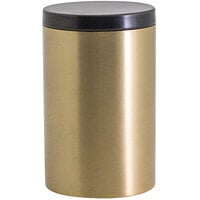 room360 RJR028GOS23 10 oz. Round Matte Brass Stainless Steel Jar with Matte Black Lid - 12/Case