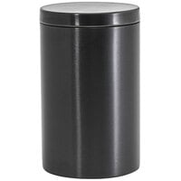 room360 RJR024BKS23 10 oz. Round Matte Black Stainless Steel Jar with Lid - 12/Case