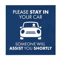 E-Z Up WCL2436RCT 36" x 24" Blue Rectangle Car Service Window Decal