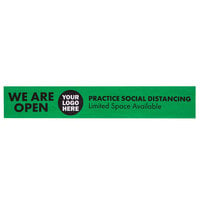E-Z Up FD424RCT 24" x 4" Green Rectangle We Are Open Customizable Floor Decal