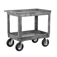 Lakeside 2523P Plastic Deep Well Two Shelf Utility Cart with Pneumatic Casters - 40 inch x 25 1/2 inch x 32 3/4 inch