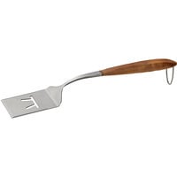 Outset® QJ10 19" Stainless Steel Turner with Acacia Wood Handle