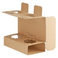 Sabert 20005 14" x 9" x 16 1/4" 2 Entree Meal Cardboard Insert for Tamper-Evident Kraft Paper Delivery Bag - 100/Case