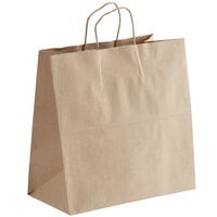 Sabert 20007 13" x 7" x 13" 2 Meal Tamper-Evident Kraft Paper Delivery Bag - 250/Case