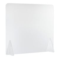 Tablecraft CWACR36 36" x 1/4" x 30" Clear Acrylic Freestanding Countertop Safety Shield