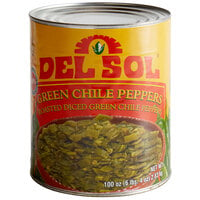 Del Sol Roasted Diced Green Chile Peppers #10 Can - 6/Case