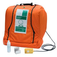 Guardian G1540HTR AquaGuard 16 Gallon Gravity Flow Portable Eyewash Station with Heated Orange Insulation Jacket