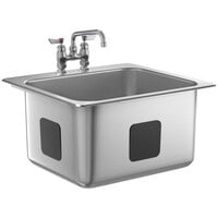 Waterloo 20" x 16" x 12" 18 Gauge Stainless Steel One Compartment Drop-In Sink with 8" Swing Faucet