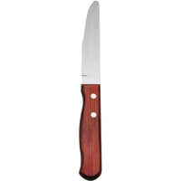 Delco Montana by 1880 Hospitality B770KSSK 9 1/4" Stainless Steel Steak Knife with Wood Handle - 12/Case