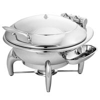 Walco WLWI6UMT Idol 7 Qt. Round Stainless Steel Chafer with Body and Metal Lid