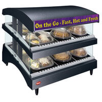 Hatco GR3SDS-27DCT Glo-Ray 27" Slanted Double Shelf Heated Glass Merchandising Warmer with Curved Top - 120V, 1340W