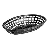 GET OB-938-BK 9 1/2" x 6" x 2" Oval Black Plastic Fast Food Basket - 12/Pack
