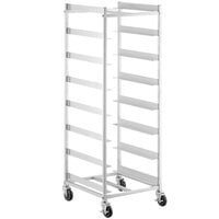 Steelton 8 Shelf Aluminum Glass Rack Cart with 8" Spacing
