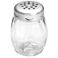 Tablecraft P260CH 6 oz. Clear Tritan™ Plastic Swirl Shaker with Perforated Chrome-Plated Top - 12/Case