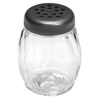 Tablecraft P260BK 6 oz. Clear Tritan™ Plastic Swirl Shaker with Black Perforated Top - 12/Case