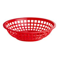 GET RB-820-R 8" x 2" Round Red Plastic Fast Food Basket - 12/Pack