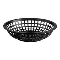 GET RB-820-BK 8" x 2" Round Black Plastic Fast Food Basket - 12/Pack