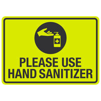 "Please Use Hand Sanitizer" Engineer Grade Reflective Black / Yellow Aluminum Sign with Symbol