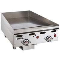 Vulcan 924RX-24C 24" Liquid Propane Chrome Top Commercial Griddle with Snap-Action Thermostatic Controls - 54,000 BTU