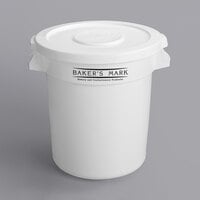 Baker's Lane 10 Gallon / 160 Cup White Round Ingredient Storage Bin with White Lid