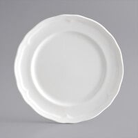 Acopa Condesa 6 1/2" Pearl White Scalloped Wide Rim Porcelain Plate - 36/Case