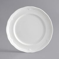 Acopa Condesa 8" Pearl White Scalloped Wide Rim Porcelain Plate - 24/Case