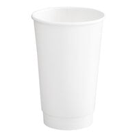 Choice 16 oz. White Smooth Double Wall Paper Hot Cup - 25/Pack