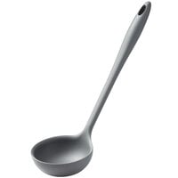 Tablecraft H3900GY 5 oz. High Heat Gray Flexible Silicone Ladle with 10 3/4" Handle