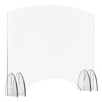 Rosseto AG019 Avant Guarde 48" x 40" Acrylic Sneeze Guard with Pass-Through Window