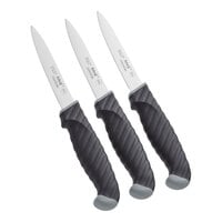 Schraf 4" Smooth Edge Paring Knife Set with TPRgrip Handle - 3/Pack