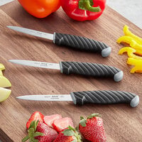 Schraf 4 inch Smooth Edge Paring Knife Set with TPRgrip Handle - 3/Pack