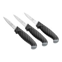 Schraf 3" Paring Knife Set with 1 Serrated and 2 Smooth Edge Knives with TPRgrip Handles - 3/Pack