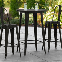 Lancaster Table & Seating Alloy Series 30 inch Round Black Bar Height Outdoor Table