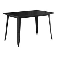 Lancaster Table & Seating Alloy Series 48" x 30" Onyx Black Standard Height Outdoor Table