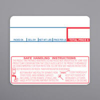 Cas 1479-S/H 58 mm x 50 mm White Safe Handling Pre-Printed Equivalent Scale Label Roll - 12/Case