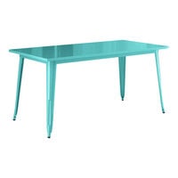 Lancaster Table & Seating Alloy Series 63" x 32" Aquamarine Standard Height Outdoor Table