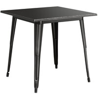 Lancaster Table & Seating Alloy Series 32 inch x 32 inch Distressed Black Standard Height Outdoor Table