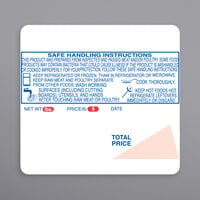 Ishida 1848-S/H 64 mm x 59 mm White Safe Handling Pre-Printed Equivalent Scale Label Roll - 12/Case
