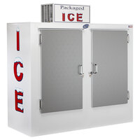 Leer 60AS-R290 73 inch Outdoor Auto Defrost Ice Merchandiser with Straight Front and Galvanized Steel Doors