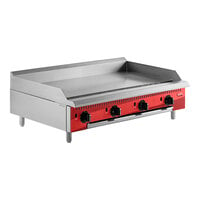 Avantco Chef Series CAG-48-TG 48" Countertop Gas Griddle with Thermostatic Controls - 140,000 BTU