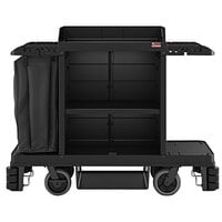 Suncast HKC2000 Black Premium Janitor / Housekeeping Cart with Adjustable Caster System, Bag, and Non-Marring Wall Bumpers