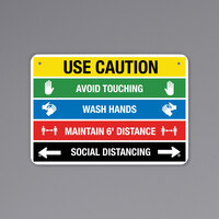 "Use Caution / Avoid Touching" Engineer Grade Reflective Multi-Color Aluminum Sign with Symbols 