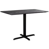 Lancaster Table & Seating Excalibur 27 1/2" x 47 3/16" Rectangular Table with Smooth Letizia Finish and Cross Base Plate