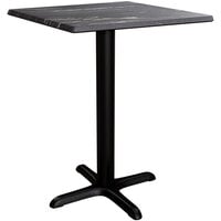 Lancaster Table & Seating Excalibur Square Table with Smooth Letizia Finish and Cross Base Plate