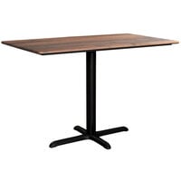 Lancaster Table & Seating Excalibur 27 1/2" x 47 3/16" Rectangular Table with Textured Farmhouse Finish and Cross Base Plate