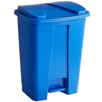 Lavex 16 Qt. / 4 Gallon Blue Rectangular Step-On Trash Can